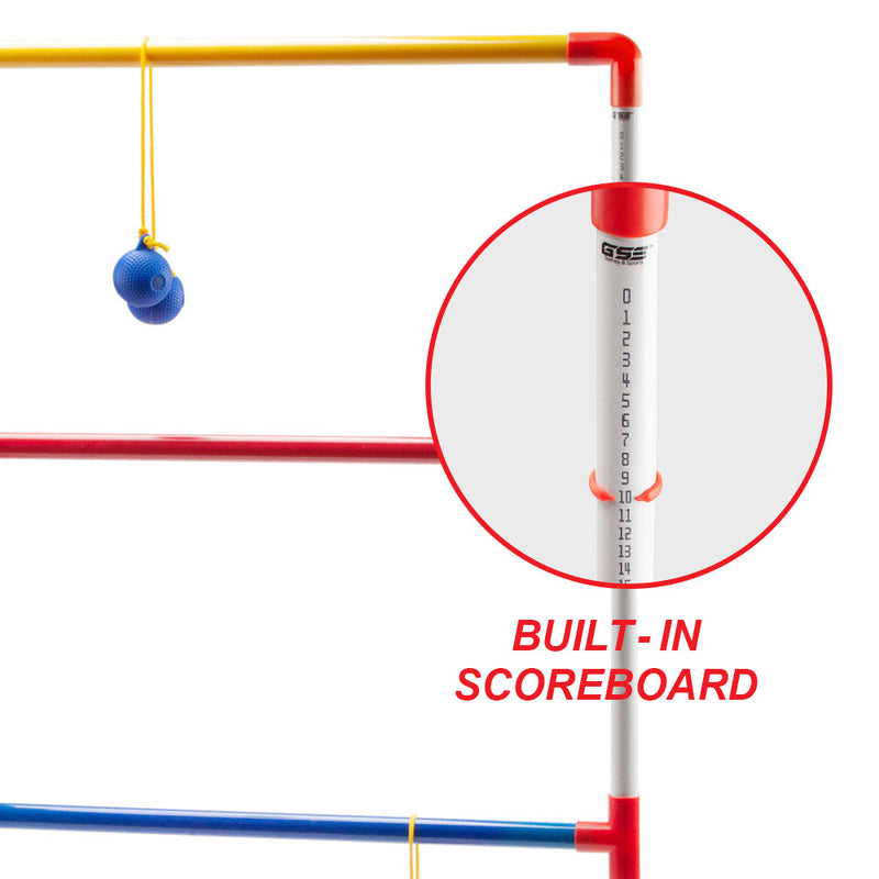Plastic Ladder Ball Toss Outdoor Lawn Game Set with Ladder Ball Bolas & Carrying Case for BBQ, Tailgating, Camping, Beach, Backyard Gatherings