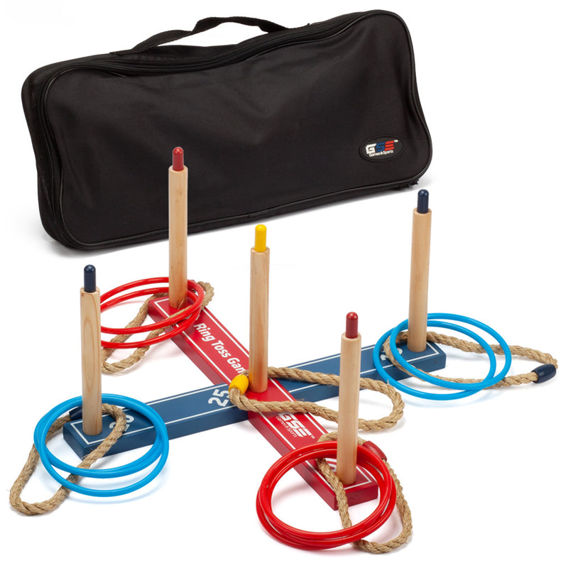 Loop Hoop Ring Toss Game Set with Rope Rings, Plastic Rings and Carrying Bag
