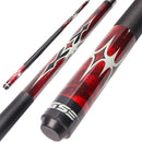 58" 2-Piece Canadian Maple Portable Carrying Billiard Pool Cue Stick (Red)